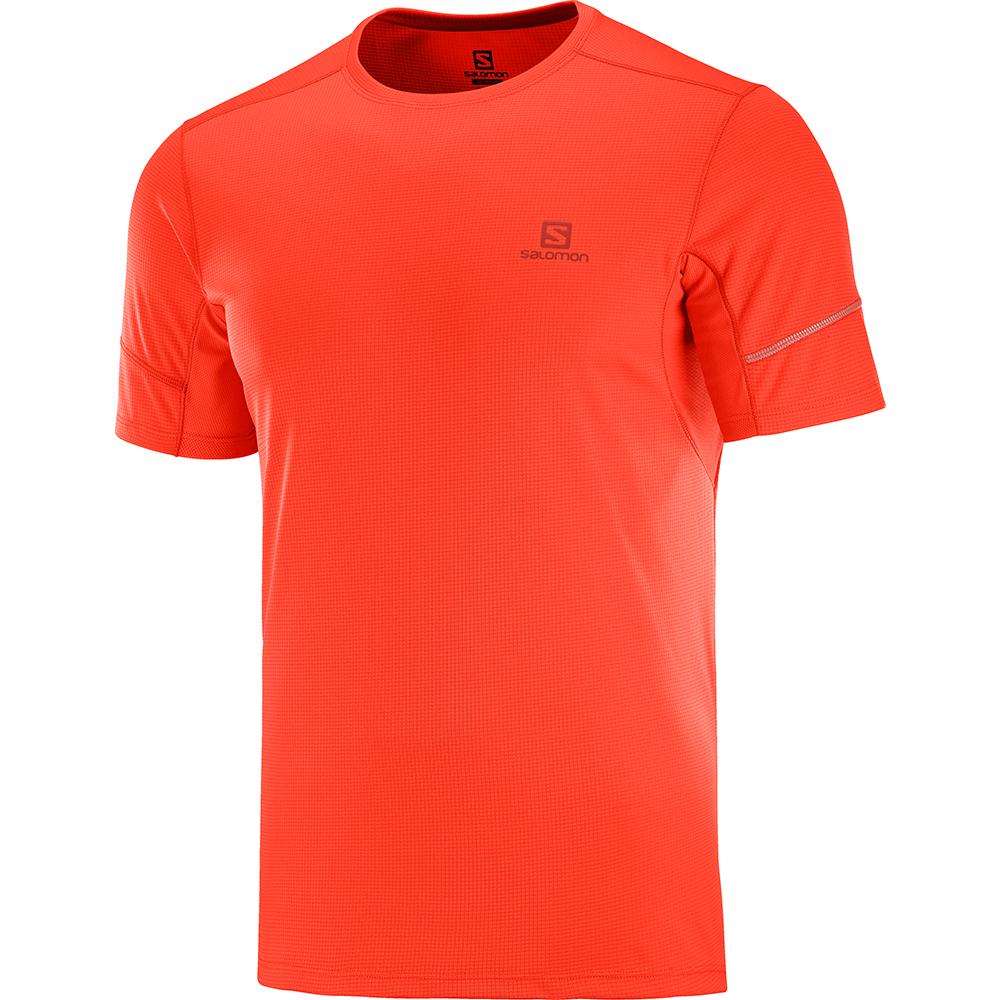 SALOMON UK AGILE SS M - Mens T-shirts Orangered,QRVZ15738